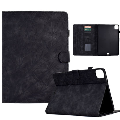 For iPad Pro 11 2024 Fortune Tree Embossed Leather Smart Tablet Case(Black) - iPad Pro 11 2024 Cases by PMC Jewellery | Online Shopping South Africa | PMC Jewellery | Buy Now Pay Later Mobicred