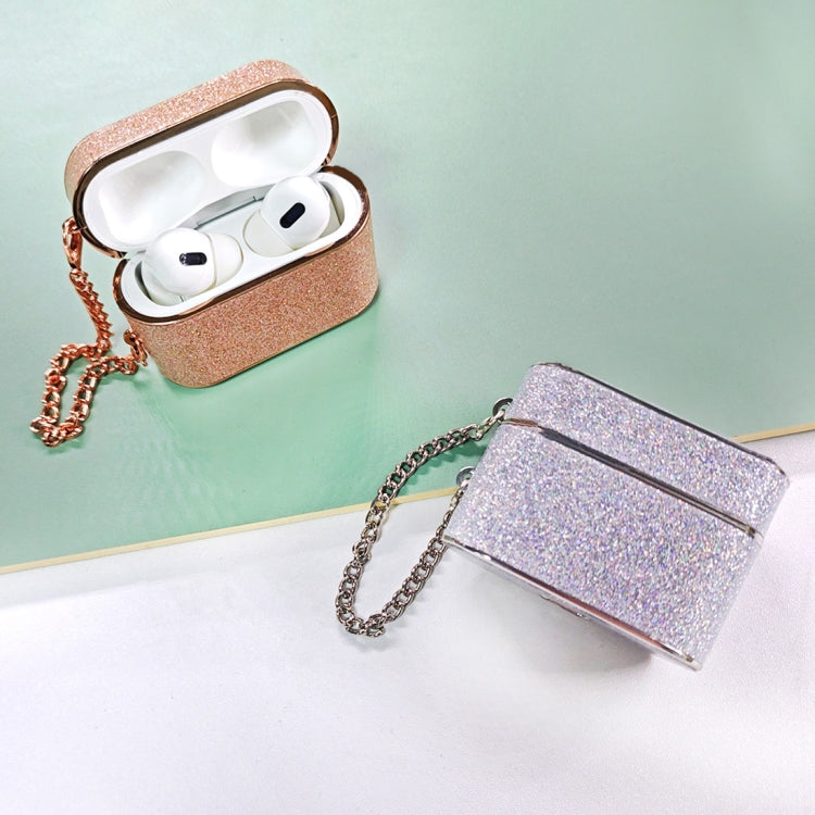 For AirPods Pro Cylindrical Glitter Leather Texture Bluetooth Earphone Protective Case(Silver) - For AirPods Pro by PMC Jewellery | Online Shopping South Africa | PMC Jewellery | Buy Now Pay Later Mobicred