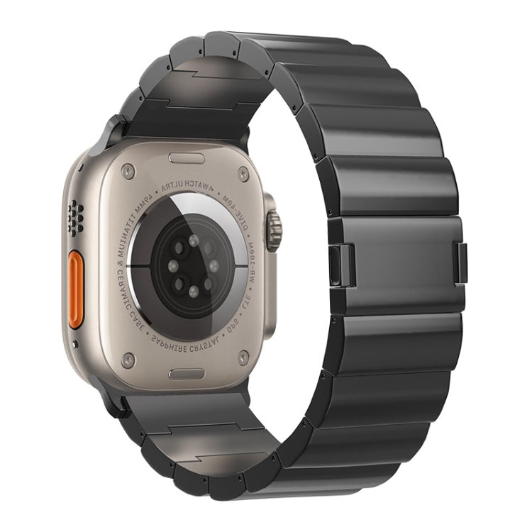 For Apple Watch Series 10 42mm One-Bead Magnetic Buckle Titanium Metal Watch Band(Black) - free shipping - PMc TechLife - Order now!
