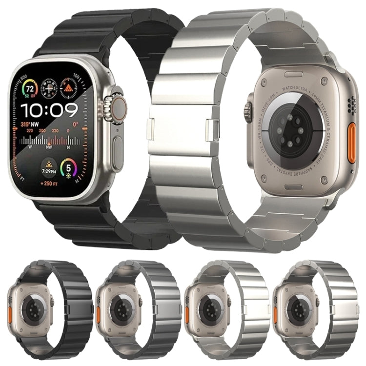 For Apple Watch Series 5 44mm One-Bead Magnetic Buckle Titanium Metal Watch Band(Silver) - free shipping - PMC TechLife - Order now!