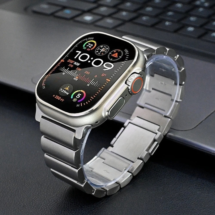 For Apple Watch Series 8 45mm One-Bead Magnetic Buckle Titanium Metal Watch Band(Silver) - free shipping - PMC TechLife - Order now!