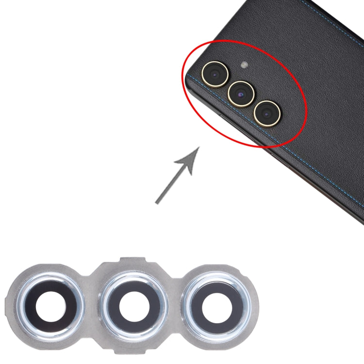 For Samsung Galaxy M55 SM-M556 10pcs Original Rear Camera Lens Cover(Silver) - Camera by PMC Jewellery | Online Shopping South Africa | PMC Jewellery | Buy Now Pay Later Mobicred