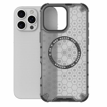 For iPhone 16 Pro Max Honeycomb Magnetic Ring Shockproof Phone Case(Black) - iPhone 16 Pro Max Cases by PMC Jewellery | Online Shopping South Africa | PMC Jewellery | Buy Now Pay Later Mobicred