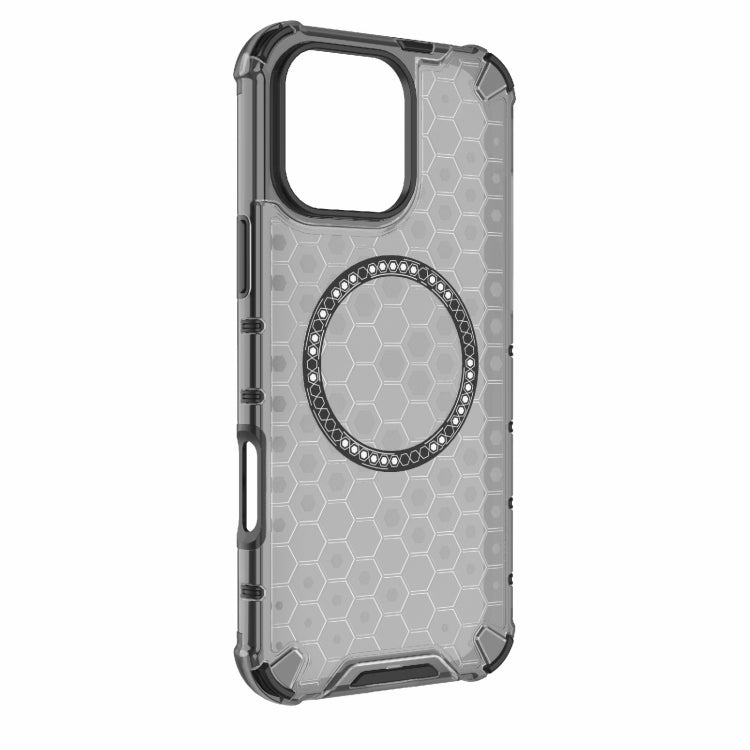 For iPhone 16 Pro Max Honeycomb Magnetic Ring Shockproof Phone Case(Black) - iPhone 16 Pro Max Cases by PMC Jewellery | Online Shopping South Africa | PMC Jewellery | Buy Now Pay Later Mobicred