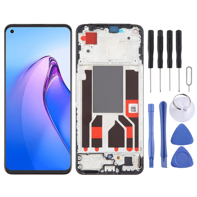 For OPPO Reno8 4G OLED LCD Screen Digitizer Full Assembly with Frame - LCD Screen by PMC Jewellery | Online Shopping South Africa | PMC Jewellery | Buy Now Pay Later Mobicred