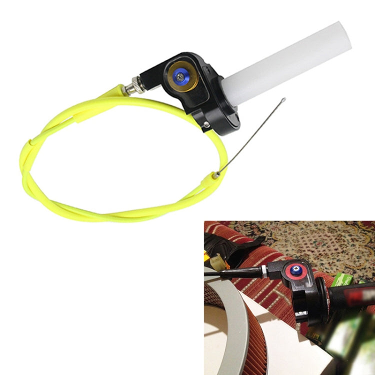 Off-road Motorcycle Modified 22mm Handle Throttle Clamp Hand Grip Big Torque Oil Visual Throttle Accelerator for with Cable(Gold with Yellow Throttle Cable) - Grips by PMC Jewellery | Online Shopping South Africa | PMC Jewellery | Buy Now Pay Later Mobicred