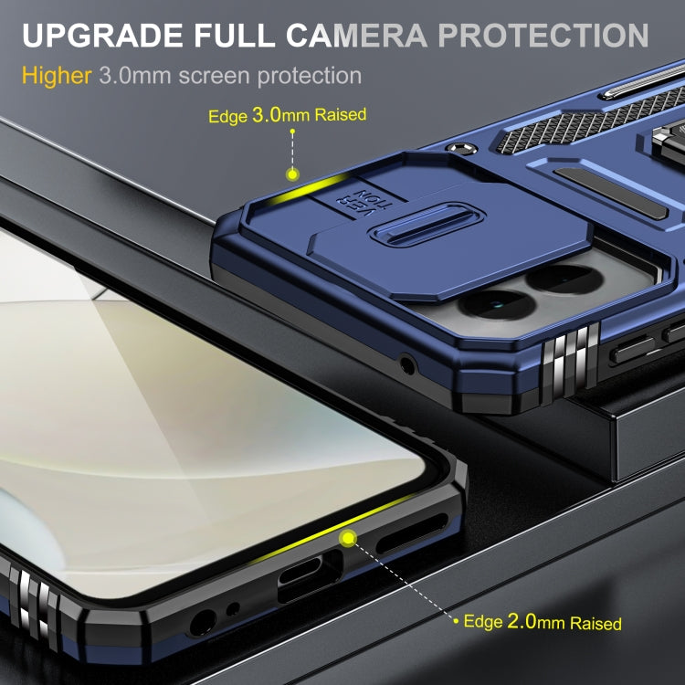 For Motorola Moto G Play 5G 2024 Armor PC + TPU Camera Shield Phone Case(Navy Blue) - Motorola Cases by PMC Jewellery | Online Shopping South Africa | PMC Jewellery | Buy Now Pay Later Mobicred