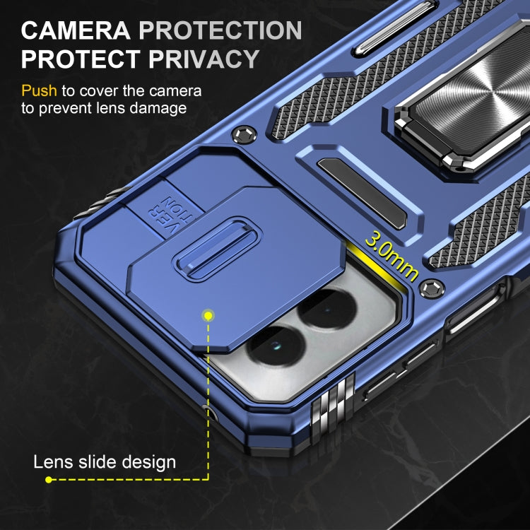 For Motorola Moto G Play 5G 2024 Armor PC + TPU Camera Shield Phone Case(Navy Blue) - Motorola Cases by PMC Jewellery | Online Shopping South Africa | PMC Jewellery | Buy Now Pay Later Mobicred