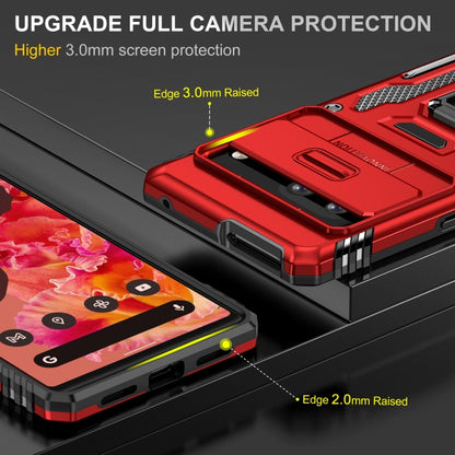 For Google Pixel 9/9 Pro Armor PC + TPU Camera Shield Phone Case(Red) - Google Cases by PMC Jewellery | Online Shopping South Africa | PMC Jewellery | Buy Now Pay Later Mobicred