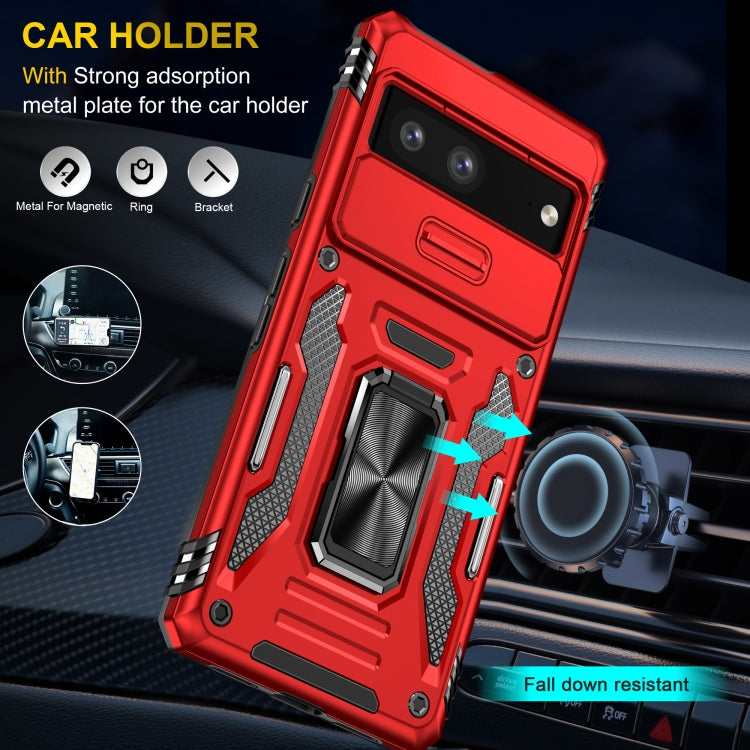 For Google Pixel 9/9 Pro Armor PC + TPU Camera Shield Phone Case(Red) - Google Cases by PMC Jewellery | Online Shopping South Africa | PMC Jewellery | Buy Now Pay Later Mobicred