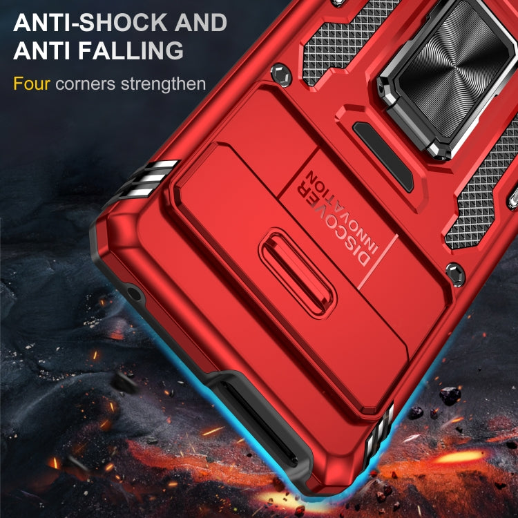 For Google Pixel 9 Pro XL 6.8 Armor PC + TPU Camera Shield Phone Case(Red) - Google Cases by PMC Jewellery | Online Shopping South Africa | PMC Jewellery | Buy Now Pay Later Mobicred