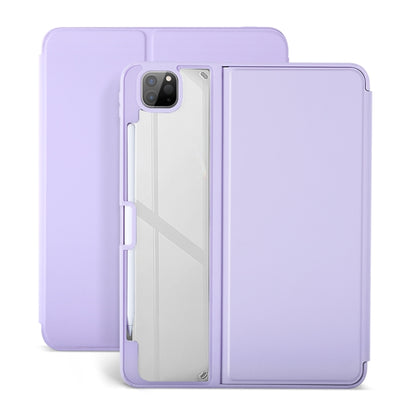 For iPad Air 13 2024 / Pro 12.9 2022 2-Fold Clear Acrylic Leather Tablet Case(Light Purple) - iPad Pro 12.9 (2022/2021) Cases by PMC Jewellery | Online Shopping South Africa | PMC Jewellery | Buy Now Pay Later Mobicred