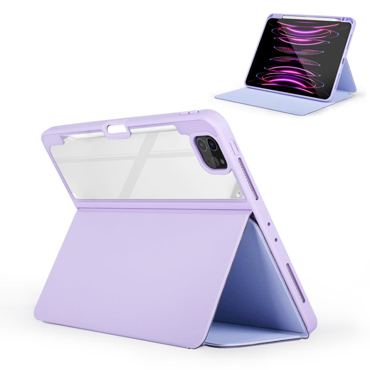 For iPad Air 13 2024 / Pro 12.9 2022 2-Fold Clear Acrylic Leather Tablet Case(Black) - iPad Pro 12.9 (2022/2021) Cases by PMC TechLife | Online Shopping South Africa | PMC TechLife | Buy Now Pay Later Mobicred