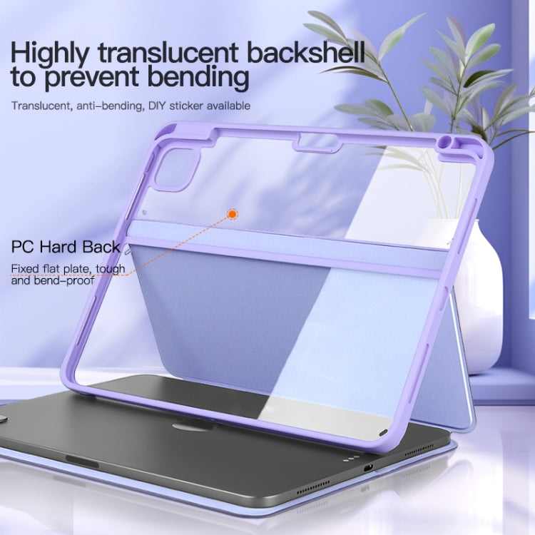 For iPad Air 13 2024 / Pro 12.9 2022 2-Fold Clear Acrylic Leather Tablet Case(Light Grey) - iPad Pro 12.9 (2022/2021) Cases by PMC TechLife | Online Shopping South Africa | PMC TechLife | Buy Now Pay Later Mobicred