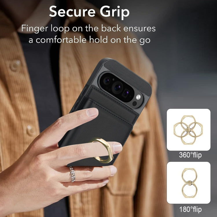 For Google Pixel 9 RFID Anti-theft Card Ring Holder Phone Case(Black) - Google Cases by PMC TechLife | Online Shopping South Africa | PMC TechLife | Buy Now Pay Later Mobicred