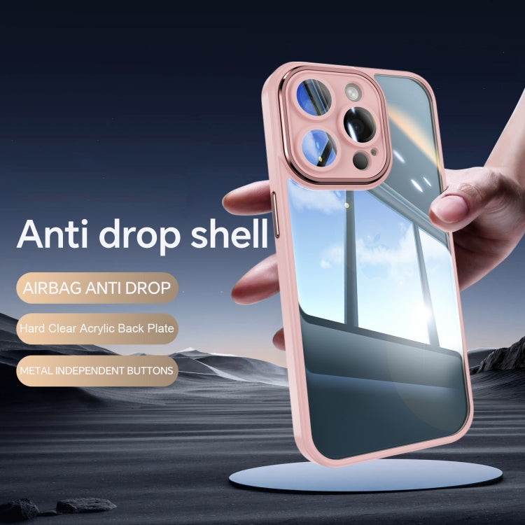 For iPhone 16 Plus Acrylic Hybrid TPU Armor Shockproof Phone Case(Pink) - iPhone 16 Plus Cases by PMC Jewellery | Online Shopping South Africa | PMC Jewellery | Buy Now Pay Later Mobicred