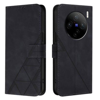 For vivo X100s Crossbody 3D Embossed Flip Leather Phone Case(Black) - vivo Cases by PMC Jewellery | Online Shopping South Africa | PMC Jewellery | Buy Now Pay Later Mobicred