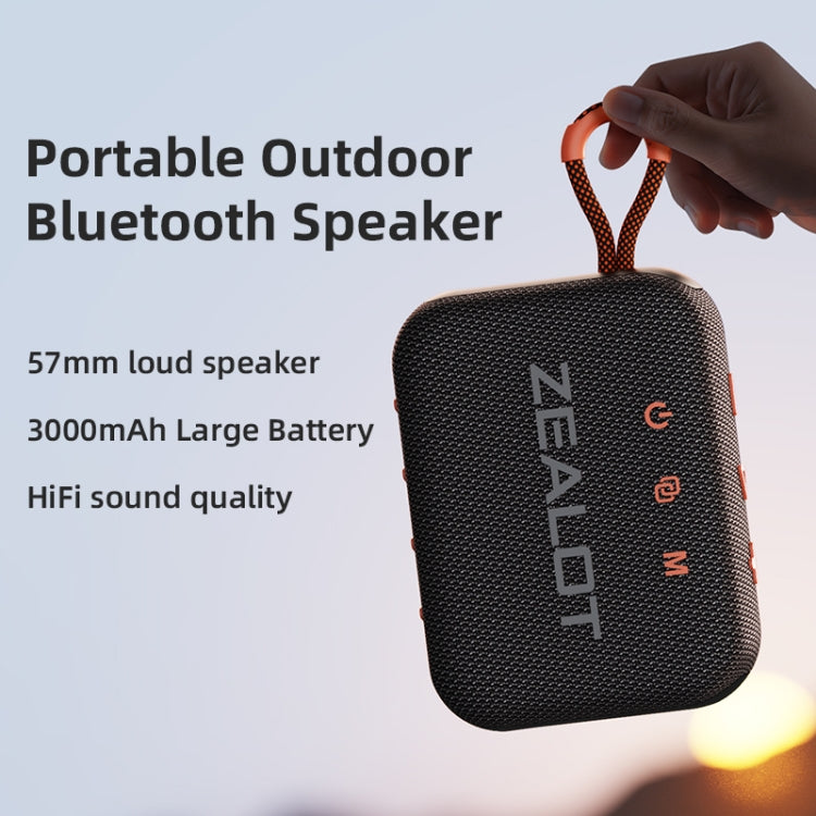 Zealot S75 Portable Outdoor IPX6 Waterproof Bluetooth Speaker(Grey) - Waterproof Speaker by ZEALOT | Online Shopping South Africa | PMC Jewellery | Buy Now Pay Later Mobicred