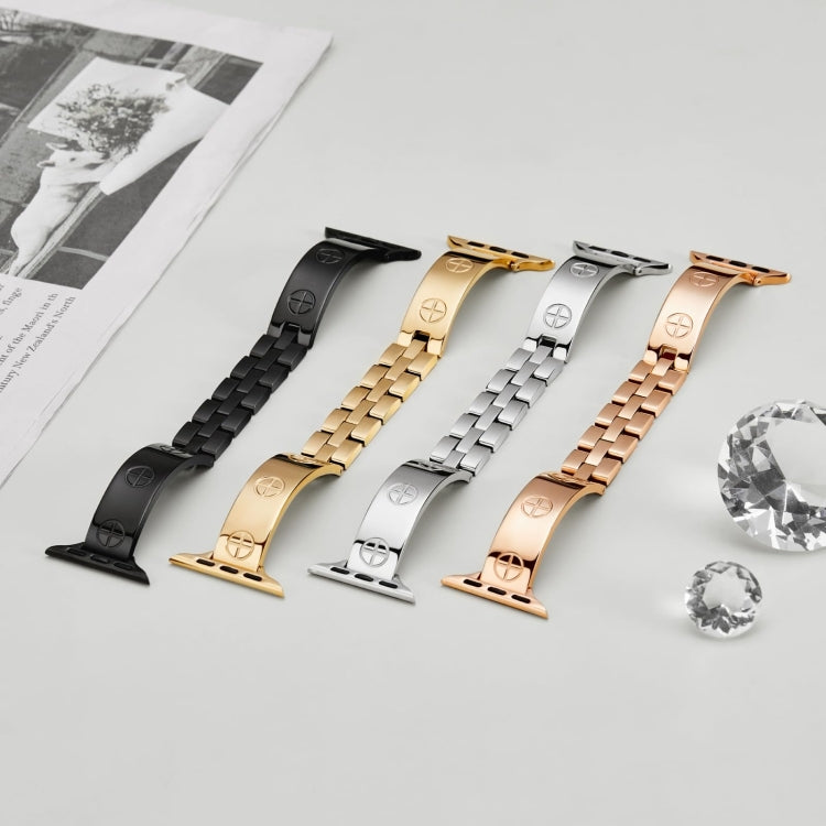 For Apple Watch Series 6 44mm Cross Bracelet Stainless Steel Watch Band(Black) - free shipping - PMC TechLife - Order now!