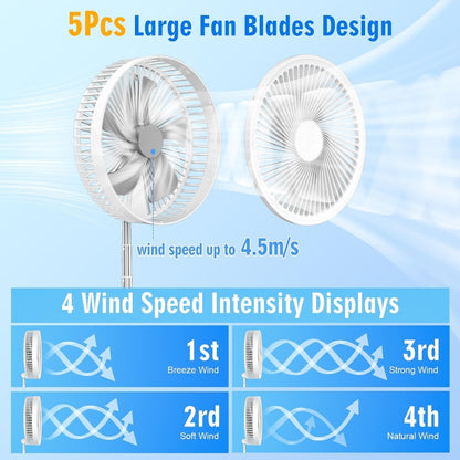 F9 Folding Adjustable Height Desktop Electric Fan(White) - Electric Fans by PMC Jewellery | Online Shopping South Africa | PMC Jewellery | Buy Now Pay Later Mobicred