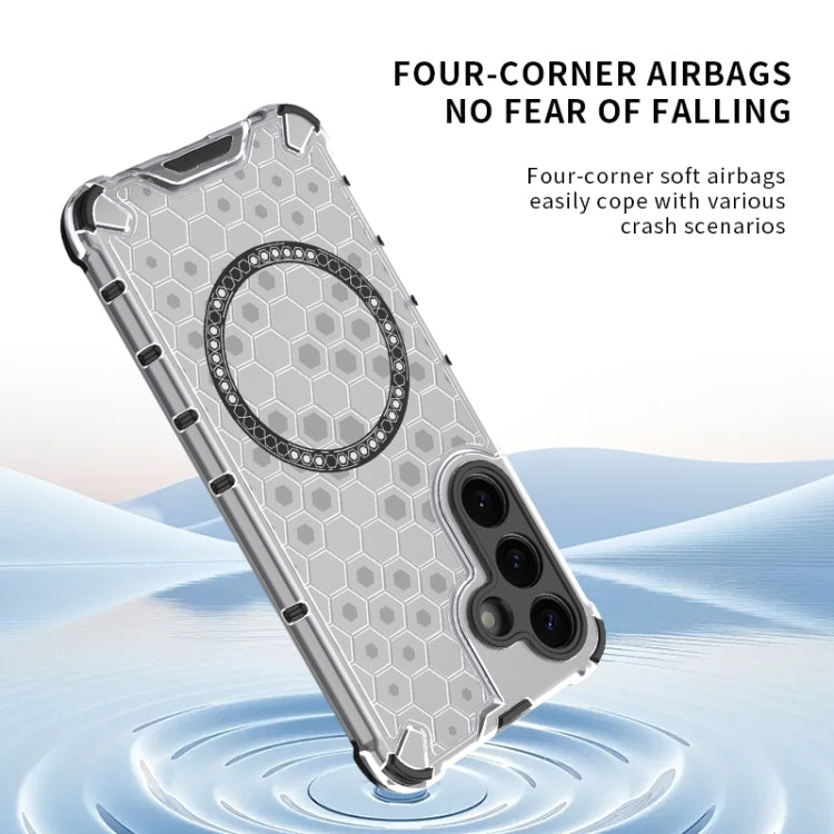 For Samsung Galaxy S25 Ultra 5G Honeycomb Magnetic Ring Shockproof Phone Case(Red) - Galaxy S25 Ultra 5G Cases by PMC TechLife | Online Shopping South Africa | PMC TechLife | Buy Now Pay Later Mobicred