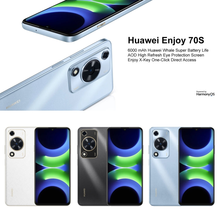 HUAWEI Enjoy 70S, 8GB+256GB, Side Fingerprint Identification, 6.75 inch HarmonyOS 4.2 Octa Core 2.4GHz, Network: 4G, Not Support Google Play(White) - free shipping - PMC Jewellery - Order now!