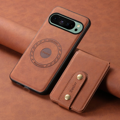 For Google Pixel 9 Denior D14 NK Retro Pattern MagSafe Magnetic Card Holder Leather Phone Case(Brown) - Google Cases by Denior | Online Shopping South Africa | PMC Jewellery | Buy Now Pay Later Mobicred