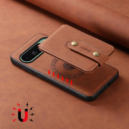 For Google Pixel 9 Denior D14 NK Retro Pattern MagSafe Magnetic Card Holder Leather Phone Case(Brown) - Google Cases by Denior | Online Shopping South Africa | PMC Jewellery | Buy Now Pay Later Mobicred