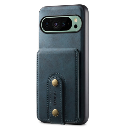 For Google Pixel 9 Denior D14 NK Retro Pattern MagSafe Magnetic Card Holder Leather Phone Case(Blue) - Google Cases by Denior | Online Shopping South Africa | PMC Jewellery | Buy Now Pay Later Mobicred