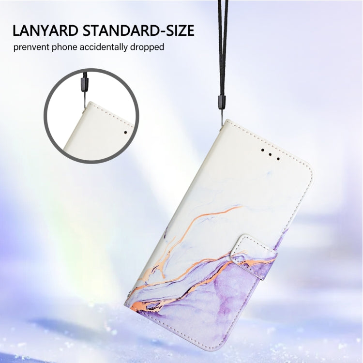 For Tecno Spark Go 2024 / Spark 20C PT003 Marble Pattern Flip Leather Phone Case(White Purple) - Tecno Cases by PMC Jewellery | Online Shopping South Africa | PMC Jewellery | Buy Now Pay Later Mobicred