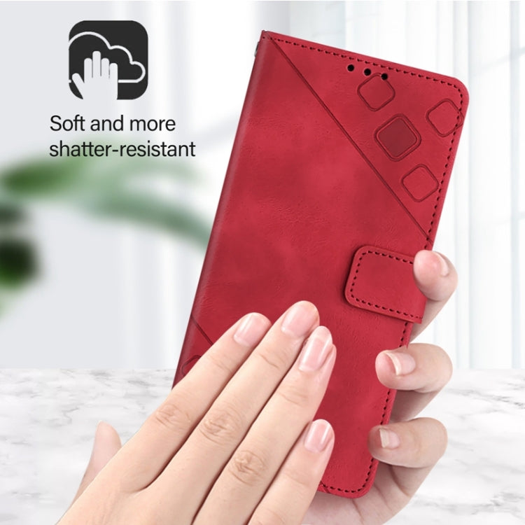 For Tecno Spark Go 2024 / Spark 20C Skin Feel Embossed Leather Phone Case(Red) - Tecno Cases by PMC Jewellery | Online Shopping South Africa | PMC Jewellery | Buy Now Pay Later Mobicred