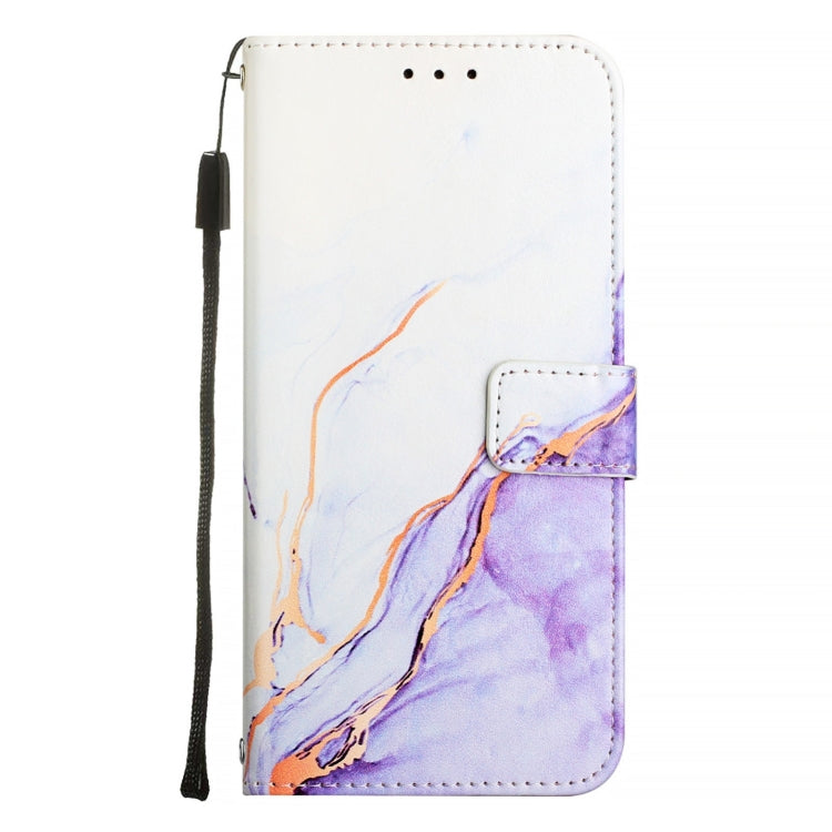 For Google Pixel 9 PT003 Marble Pattern Flip Leather Phone Case(White Purple) - Google Cases by PMC TechLife | Online Shopping South Africa | PMC TechLife | Buy Now Pay Later Mobicred