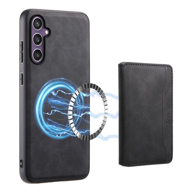 For Samsung Galaxy S24 5G Denior D13 Retro Texture Leather MagSafe Card Bag Phone Case(Black) - free shipping - PMC Jewellery - Order now!