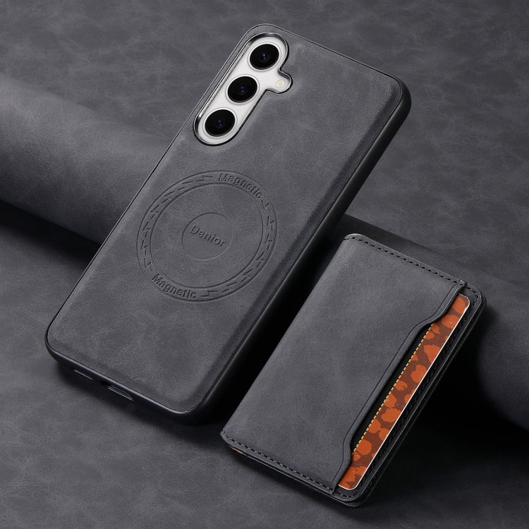 For Samsung Galaxy S24+ 5G Denior D13 Retro Texture Leather MagSafe Card Bag Phone Case(Black) - free shipping - PMC Jewellery - Order now!