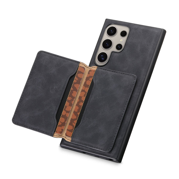 For Samsung Galaxy S24 Ultra 5G Denior D13 Retro Texture Leather MagSafe Card Bag Phone Case(Black) - free shipping - PMC Jewellery - Order now!