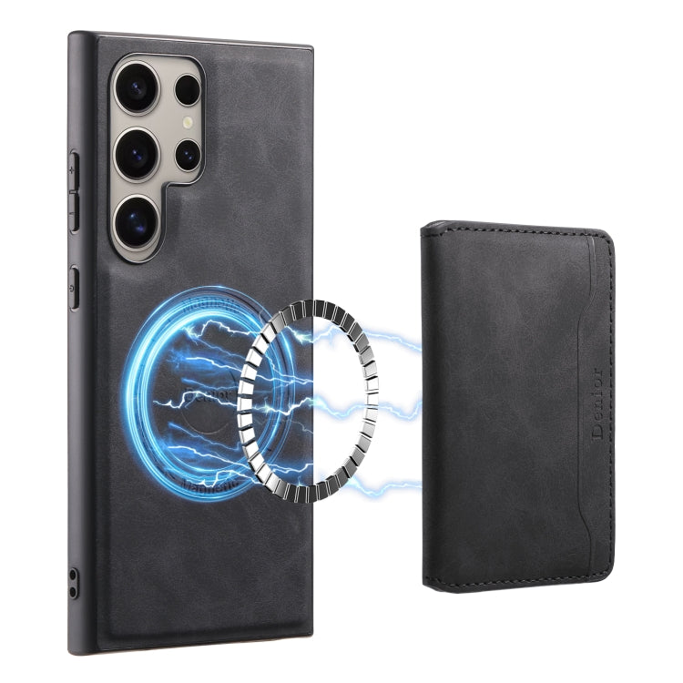 For Samsung Galaxy S24 Ultra 5G Denior D13 Retro Texture Leather MagSafe Card Bag Phone Case(Black) - free shipping - PMC Jewellery - Order now!