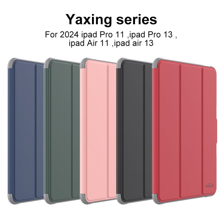 For iPad Pro 13 2024 Mutural PC Hybrid TPU Leather Smart Tablet Case(Dark Green) - iPad Pro 13 2024 Cases by Mutural | Online Shopping South Africa | PMC TechLife | Buy Now Pay Later Mobicred