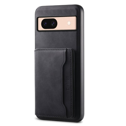 For Google Pixel 8a Denior D13 Retro Texture Leather MagSafe Card Bag Phone Case(Black) - Google Cases by Denior | Online Shopping South Africa | PMC Jewellery | Buy Now Pay Later Mobicred