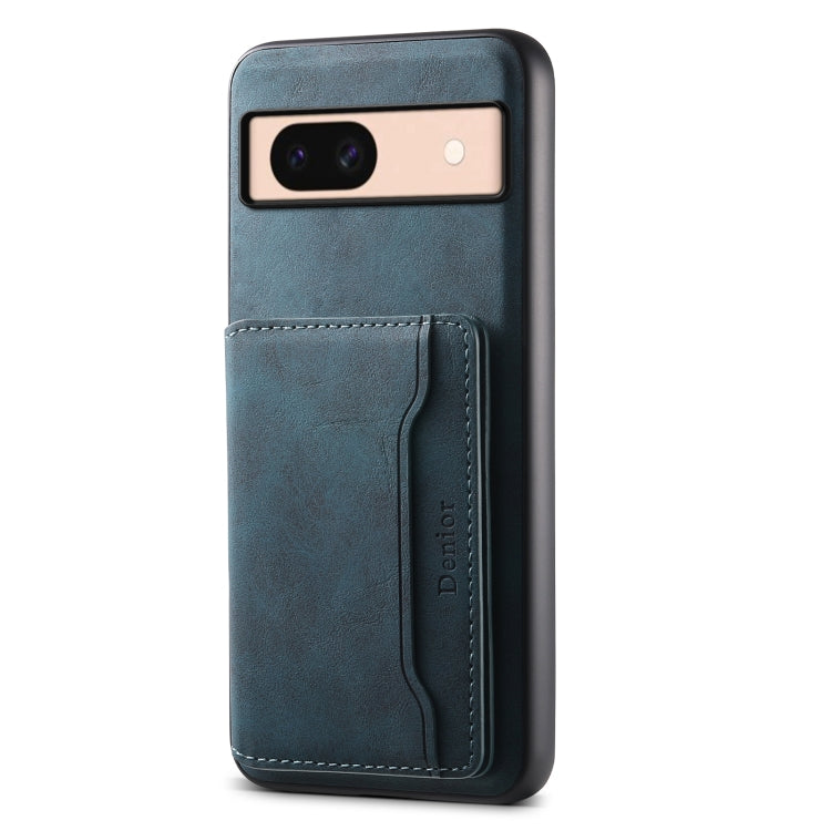 For Google Pixel 8a Denior D13 Retro Texture Leather MagSafe Card Bag Phone Case(Blue) - free shipping - PMC TechLife - Order now!