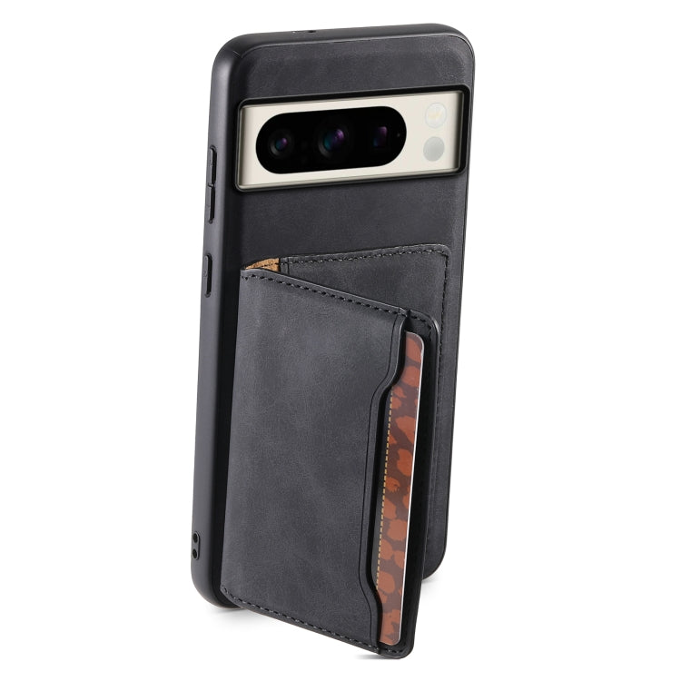 For Google Pixel 8 Pro Denior D13 Retro Texture Leather MagSafe Card Bag Phone Case(Black) - Google Cases by Denior | Online Shopping South Africa | PMC Jewellery | Buy Now Pay Later Mobicred