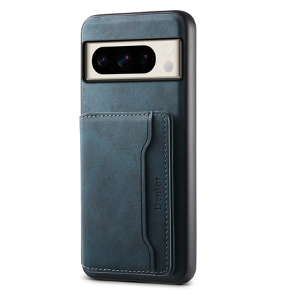 For Google Pixel 8 Pro Denior D13 Retro Texture Leather MagSafe Card Bag Phone Case(Blue) - Google Cases by Denior | Online Shopping South Africa | PMC Jewellery | Buy Now Pay Later Mobicred