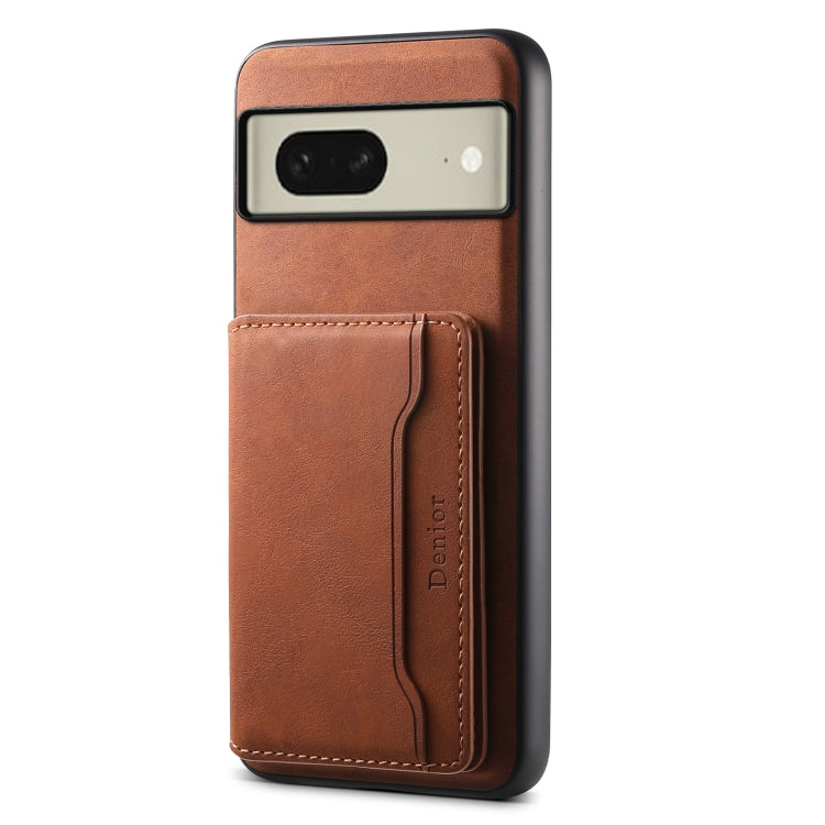 For Google Pixel 8 Denior D13 Retro Texture Leather MagSafe Card Bag Phone Case(Brown) - Google Cases by Denior | Online Shopping South Africa | PMC Jewellery | Buy Now Pay Later Mobicred