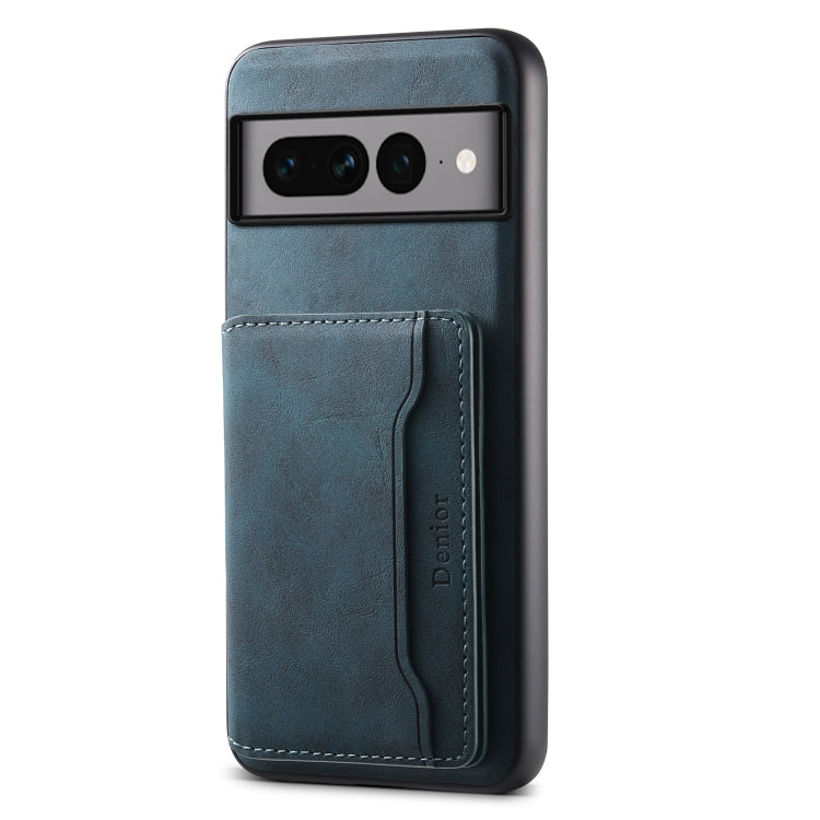 For Google Pixel 7 Pro 5G Denior D13 Retro Texture Leather MagSafe Card Bag Phone Case(Blue) - free shipping - PMC TechLife - Order now!