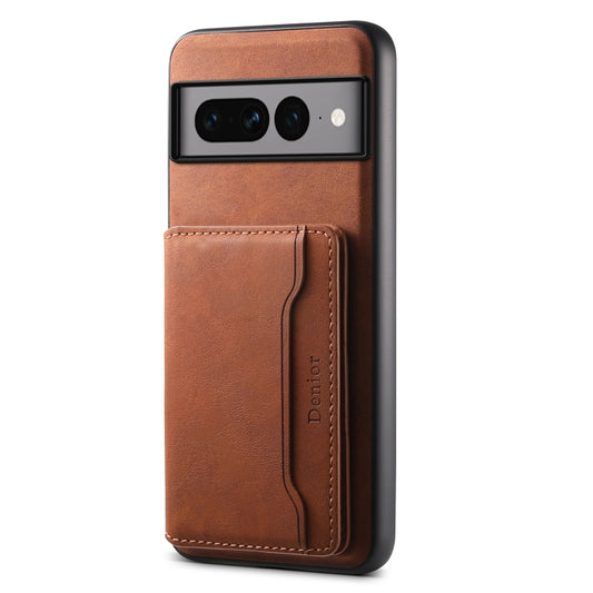 For Google Pixel 7 Pro 5G Denior D13 Retro Texture Leather MagSafe Card Bag Phone Case(Brown) - Google Cases by Denior | Online Shopping South Africa | PMC Jewellery | Buy Now Pay Later Mobicred