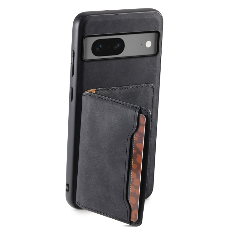For Google Pixel 7 5G Denior D13 Retro Texture Leather MagSafe Card Bag Phone Case(Black) - Google Cases by Denior | Online Shopping South Africa | PMC TechLife | Buy Now Pay Later Mobicred