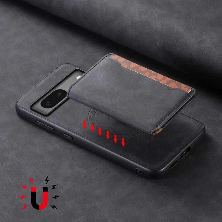 For Google Pixel 7 5G Denior D13 Retro Texture Leather MagSafe Card Bag Phone Case(Black) - Google Cases by Denior | Online Shopping South Africa | PMC TechLife | Buy Now Pay Later Mobicred