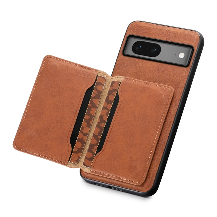 For Google Pixel 7 5G Denior D13 Retro Texture Leather MagSafe Card Bag Phone Case(Brown) - Google Cases by Denior | Online Shopping South Africa | PMC Jewellery | Buy Now Pay Later Mobicred