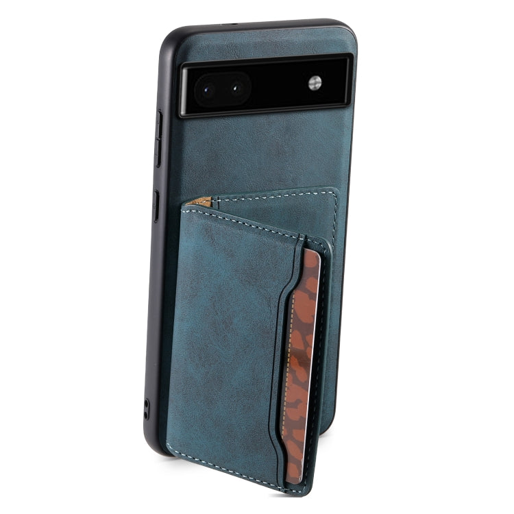 For Google Pixel 6a Denior D13 Retro Texture Leather MagSafe Card Bag Phone Case(Blue) - free shipping - PMC TechLife - Order now!