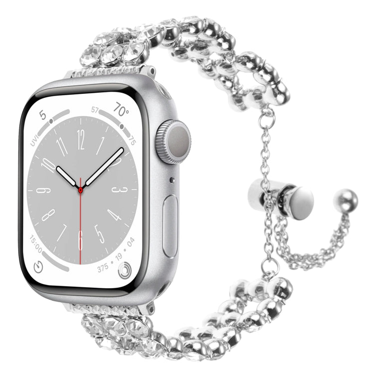 For Apple Watch SE 2023 40mm Rhinestone Metal Bracelet Watch Band(Silver) - free shipping - PMC TechLife - Order now!
