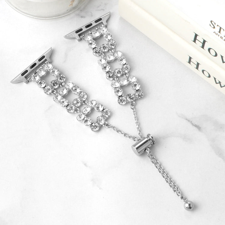 For Apple Watch SE 2023 40mm Rhinestone Metal Bracelet Watch Band(Silver) - free shipping - PMC TechLife - Order now!